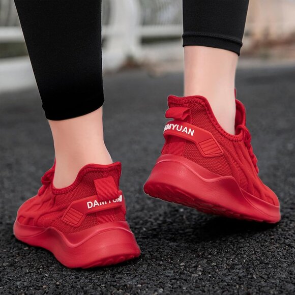 Brand New Women Red Synthetic ZMBCYG Running Walking Slip On Sport Sneakers - Picture 9 of 9
